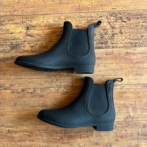 NWOT Jeffery Campbell black short rain boots